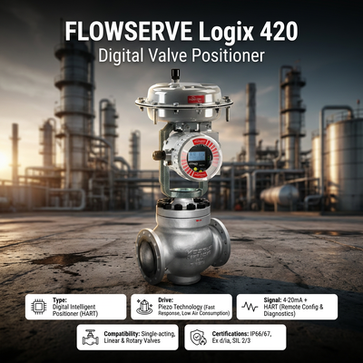 เครื่องวางตําแหน่งวาล์วดิจิตอลสต็อก Flowserve Logix 420 Smart Valve Controller