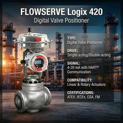 Flowserve Digital HART Positioner Logix 420 520MD 3200MD 3800 เครื่องปรับระดับวาล์วที่ฉลาด
