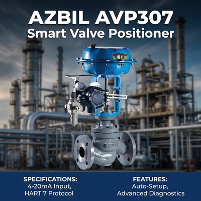 สต็อค Azbil AVP307 ดิจิตอล Electro Pneumatic HART ระบบควบคุมวาล์ว Positioner Solenoid Pilot Valve ระบบควบคุมวาล์ว