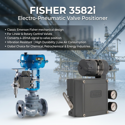 E-merson F-isher 3582i เครื่องตั้งตําแหน่งวาล์วไฟฟ้าปนิวเมติก