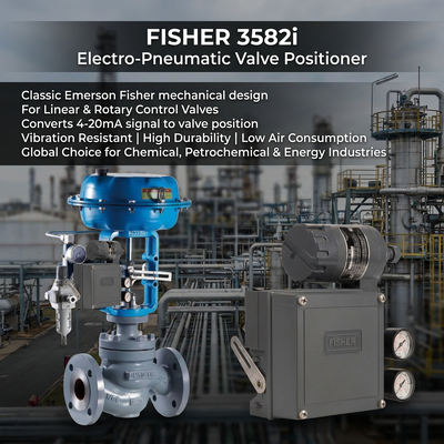 F-isher 3582i เครื่องตั้งตําแหน่งวาล์วไฟฟ้าอิเล็กทรอนิวเมติก