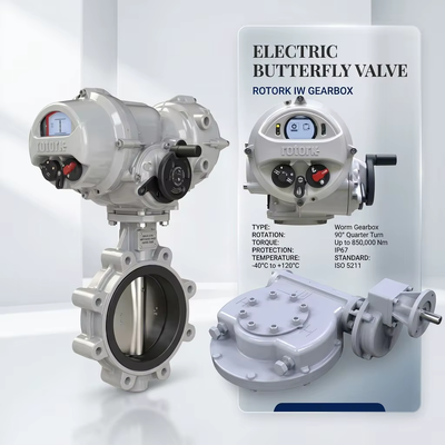 Factory OEM Electric Plug Ball Butterfly Valve Rotork IQT Quarter-turn Electric Actuator IW5 Part-turn Gearboxes