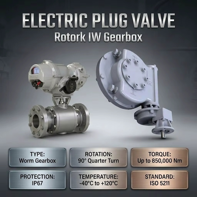 กระปุกเกียร์แบบหมุนสี่ส่วน Rotork IW5 IR1 Series กระปุกเกียร์ตัวหนอน บอลวาล์วไฟฟ้า วาล์วผีเสื้อ ปลั๊กวาล์ว