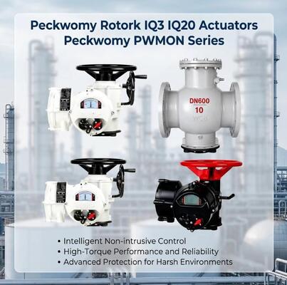 Peckwomy PWMON ซีรีส ป้องกันระเบิด OEM Ball Electric Actuators Display Gas Media Rotork IQ3 IQ20 Actuators สามารถเปลี่ยนได้