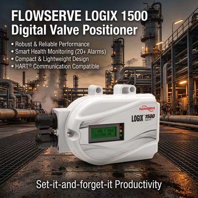 Flowserve PMV D20 ช่องเปลี่ยนขีดจํากัด เครื่องควบคุมวาล์ว HART Communicator Flowserve Logix 1500 เครื่องตั้งตําแหน่งวาล์วดิจิตอล