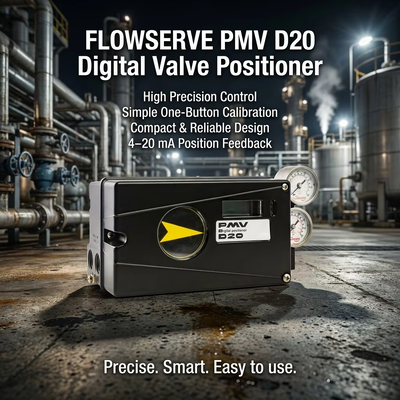 ตัวกำหนดตำแหน่งวาล์วดิจิตอล Flowserve PMV D20 พร้อมการสื่อสาร HART สัญญาณอินพุต 4-20mA และการป้องกันตัวเครื่อง IP66