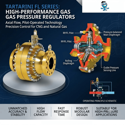 Emer-son Tartarini FL Series Gas Pressure Control Pilot Valve LPG LNG Gas Pressure Reducing Regulator