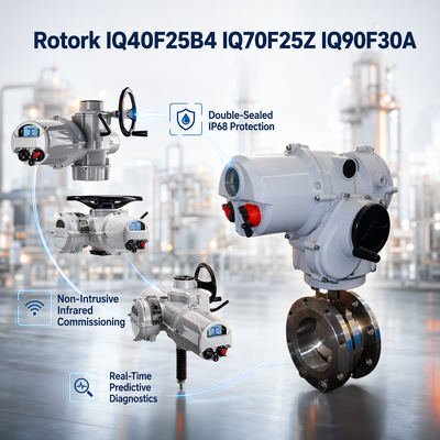Rotork ใหม่ IQ40F25B4 IQ70F25Z IQ90F30A เครื่องดําเนินวาล์วไฟฟ้าอัจฉริยะใหม่หลายรอบ 1000-2000Nm IP68 ไม่ขัดแย้ง