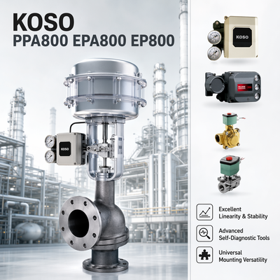 KOSO ระดับความละเอียดสูง Electro Pneumatic Smart Valve Positioner PPA800/EPA800/EP800 OEM
