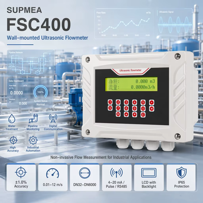 Supmea FSC400 เครื่องวัดกระแสอัลตรัสซอน เครื่องกดไม่บุกรุกบนเครื่องวัดกระแสน้ํา เครื่องวัดกระแสอุตสาหกรรม