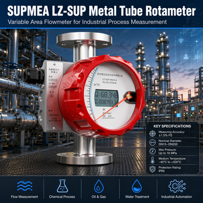 เครื่องวัดอัตราการไหลแบบพื้นที่แปรผัน Supmea LZ-SUP ตัวบ่งชี้การไหลแบบท่อโลหะสำหรับของเหลว ก๊าซ และไอน้ำ