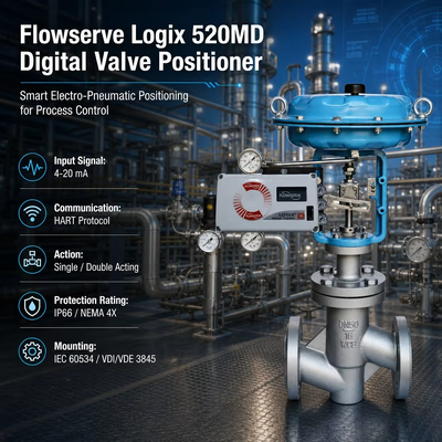 Flowserve Logix 520md 520MD+47-W1D201-GM3-0000 ดิจิทัล HART 4-20mA ระบบตั้งตําแหน่งวาล์ว