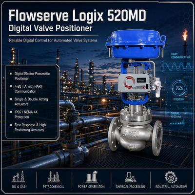 Flowserve Logix 520md 520MD+47-W1D201-GM3-0000 ดิจิทัล HART 4-20mA ระบบตั้งตําแหน่งวาล์ว