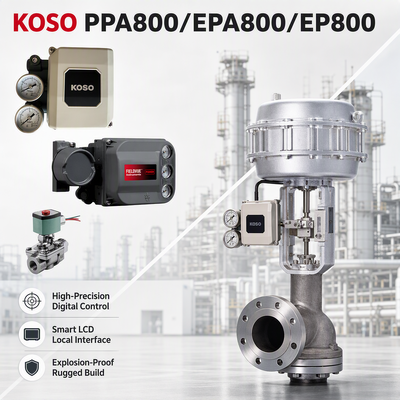 สินค้าพร้อมส่ง KOSO PPA800/EPA800/EP800 ตัวปรับตำแหน่งวาล์วอัจฉริยะแบบอิเล็กโทรนิวแมติก 4-20mA สำหรับแอคทูเอเตอร์ควบคุมแบบนิวแมติก