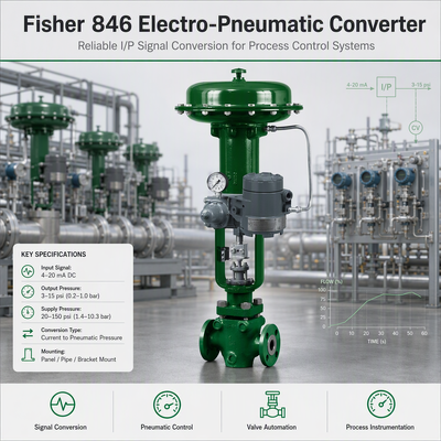 Fisher 846 อิเล็กทรอนิกส์ Feedback 4-20mA ความดันปัจจุบัน Electro Pneumatic Transducer