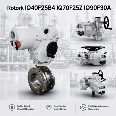 แอคทูเอเตอร์ไฟฟ้าอัจฉริยะ Rotork IQ40F25B4 IQ70F25Z IQ90F30A 1000-2000Nm IP68 ตัวควบคุมวาล์วผีเสื้อแบบมอเตอร์