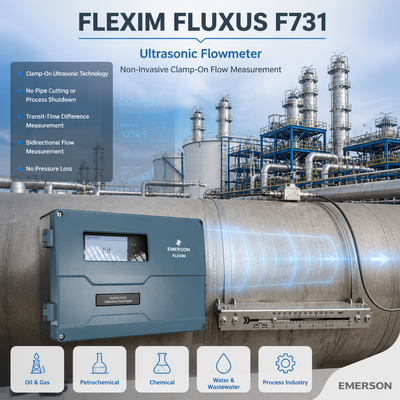 เครื่องวัดอัตราการไหลแบบอัลตราโซนิก Flexim FLUXUS F731 แบบไม่รุกล้ำ พร้อมการวัดสองทิศทางสำหรับพื้นที่อันตราย