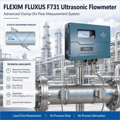 FLEXIM FLUXUS F731 เครื่องวัดกระแสอัลตรัสซออนแบบกริมด้วยเครื่องวัดกระแสที่ไม่รบกวนและความสามารถสองทิศสําหรับขนาดท่อที่กว้าง