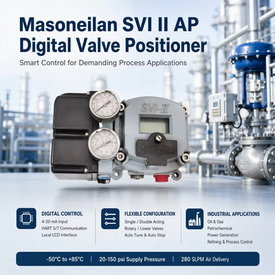 ตัวปรับตำแหน่งวาล์วดิจิทัลแบบปรับอัตโนมัติ Masoneilan SVI2 AP Diagnostics 4-20mA ตัวปรับตำแหน่งวาล์วแบบไม่สัมผัส