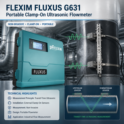 Flexim FLUXUS G631 BA ST EE เครื่องวัดกระแสอัลตรัสซอนแบบพกพา