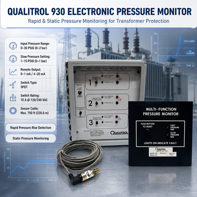 เครื่องวัดแรงดันไฟฟ้า Qualitrol 930 เครื่องวัดแรงดันหม้อแปลง เครื่องวัดแรงดันที่เพิ่มขึ้นอย่างรวดเร็ว เครื่องวัดแรงดันสถิต