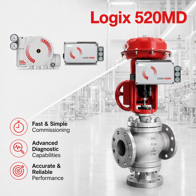 Flowserve Logix 520MD Plus ดิจิตอล HART Positioner 4 20mA การควบคุมวาล์ว Actuator น้ํามันก๊าซพลังงานเคมี