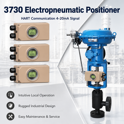 3730 HART digital positioner 4 20mA ตัวควบคุมแอคทูเอเตอร์แบบนิวแมติกสำหรับวาล์วควบคุมอุตสาหกรรม