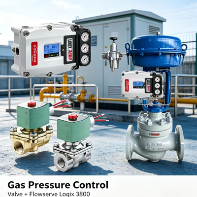 ชุดควบคุมความแม่นยำ Flowserve Logix 3800 Digital Positioner พร้อมวาล์วโซลินอยด์ ASCO