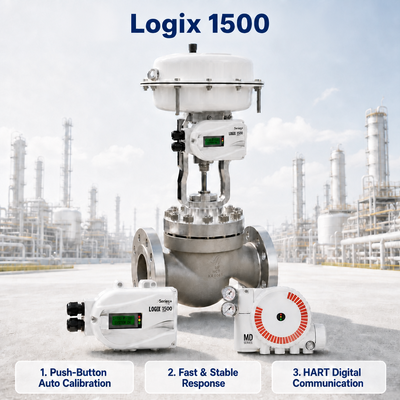 Logix 1500 Smart Digital Valve Positioner HART การสื่อสาร 4 20mA IP67 การควบคุมกระแส