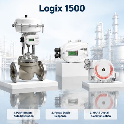 Logix 1500 อินเทลเลนท์ ดิจิตอล วัลล์ว โปซิชั่น HART โปรต็อกอล 4 20mA วัลล์วควบคุม Pneumatic