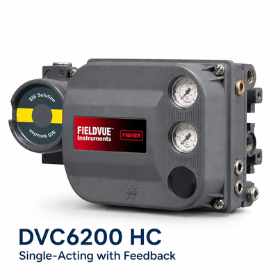 DVC6200 HC เครื่องควบคุมวาล์วดิจิตอล 4 ราคา 20 mA HART เครื่องตั้งวาล์วแบบปนูเมติกที่มีผลตอบสนอง