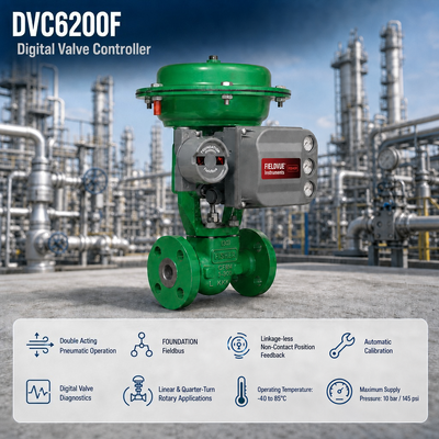 DVC6200F FD Double Acting FOUNDATION Fieldbus Smart Valve Controller ซัพพลายเออร์เครื่องตั้งตําแหน่งวาล์วดิจิตอล