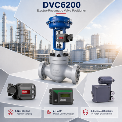 DVC6200 เครื่องตั้งตําแหน่งวาล์วปนิวเมติก ATEX IECEx รับรอง -40 85 °C กติกาความดันควบคุมการไหล