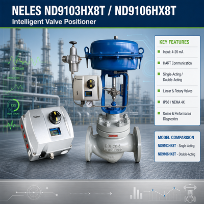 Neles ND9103HX8T ND9106HX8T ไดจิทัล HART เครื่องควบคุมวาล์วปนิวเมติก