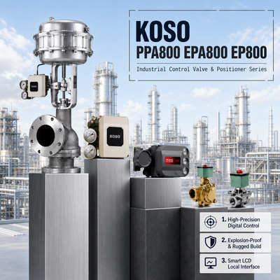 KOSO PPA800 EPA800 EP800 Electro Pneumatic Valve Positioner Smart Feedback 4-20mA การควบคุมการไหลของเส้นตรง OEM