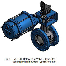 คลาส 150 - Class 300 Pneumatic Actuator Rotary Plug Valve รุ่น ANSI