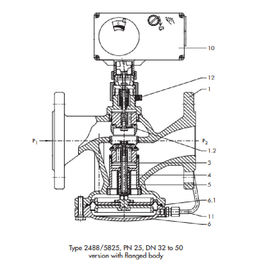 แม็กซ์ / สตีลแอคชูเอเตอร์ไฟฟ้า DIN Flow Regulator การควบคุมการไหล PN 16 - PN 25 คะแนนความดัน