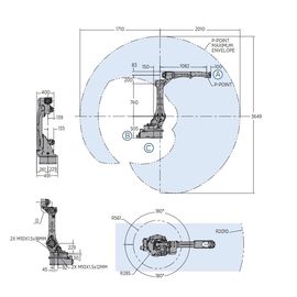 Yaskawa Motoman AR2010 หุ่นยนต์เชื่อมที่เชื่อมต่อได้ถึง 6 แกนมอบความรวดเร็วและทรงพลังด้วย YRC1000 Robot Controller