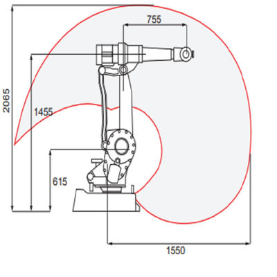 หุ่นยนต์อุตสาหกรรม ABB IRB2400 พร้อมแขนหุ่นยนต์ 6 แกนและน้ำหนักบรรทุกสูงสุด 12 กก. สำหรับการเชื่อมเป็นหุ่นยนต์เชื่อมแบบ mig
