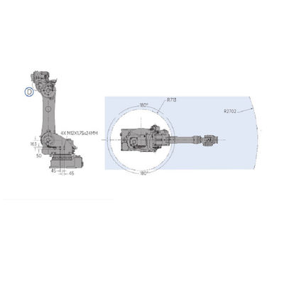 การจัดการหุ่นยนต์ของ MOTOMAN GP180 พร้อมด้วยหุ่นยนต์อุตสาหกรรมน้ำหนักบรรทุก 180KG สำหรับเครื่องหล่อ
