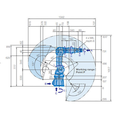 Yaskawa MOTOMAN GP8 แขนหุ่นยนต์พ่นสีรถยนต์อุตสาหกรรม