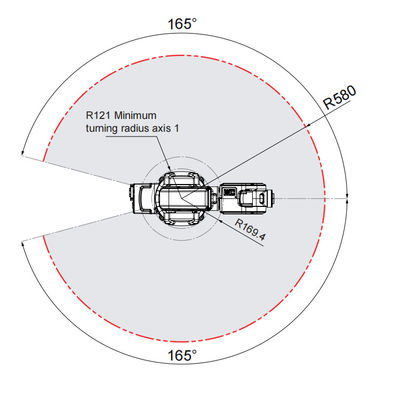 IRB120 ของหุ่นยนต์ขนาดเล็กพร้อมแขนหุ่นยนต์สำหรับอุปกรณ์ขนถ่ายวัสดุและการประกอบเครื่องยนต์
