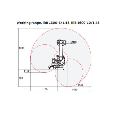 หุ่นยนต์อุตสาหกรรมอัตโนมัติ IRB1600-10 / 1.45 ขนาดกะทัดรัดใช้เป็นเครื่องบรรจุและเครื่องเชื่อม