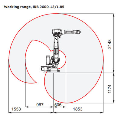 หุ่นยนต์อุตสาหกรรม IRB 2600-20 / 1.65 พร้อมแขนหุ่นยนต์ CNC และหัวเชื่อมสำหรับเครื่องเชื่อม ARC