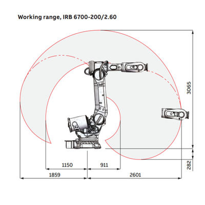 ประสิทธิภาพสูง IRB6700-200 / 2.6 พร้อมหุ่นยนต์และหัวเชื่อมเป็นเครื่องเชื่อมแบบเฉพาะจุด