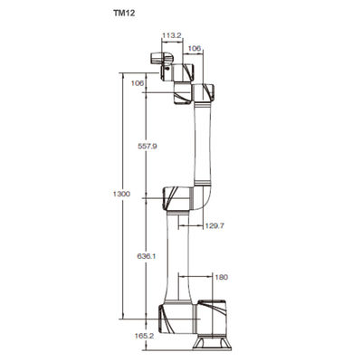 หุ่นยนต์อัจฉริยะของ TM12 Cobot พร้อมแขนหุ่นยนต์ 12KG Payload 1300MM สำหรับการโหลดและขนถ่าย CNC