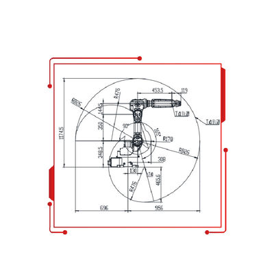 6 Aixs Manipulator พร้อม 8KG Payload 950MM Reach Mini Robot เป็นเครื่องพ่นสีจากประเทศจีน