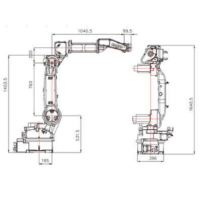 SF6-C2080 พร้อมน้ำหนักบรรทุก 10KG 2080MM ถึงแขนหุ่นยนต์เป็นหุ่นยนต์อุตสาหกรรมและหุ่นยนต์เชื่อม