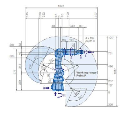 YASKAWA MOTOMAN GP7 แขนกลหุ่นยนต์ 6 แกนพร้อมน้ำหนักบรรทุก 7 กก