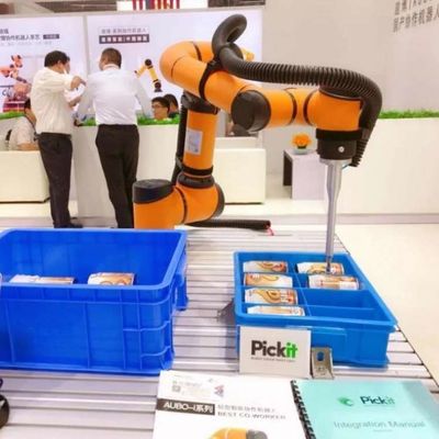 เลือกและวางหุ่นยนต์ AUBO I10 Cobot Robotic Arm 6 Axis สําหรับการทํางานเป็นหุ่นยนต์ร่วมมือ